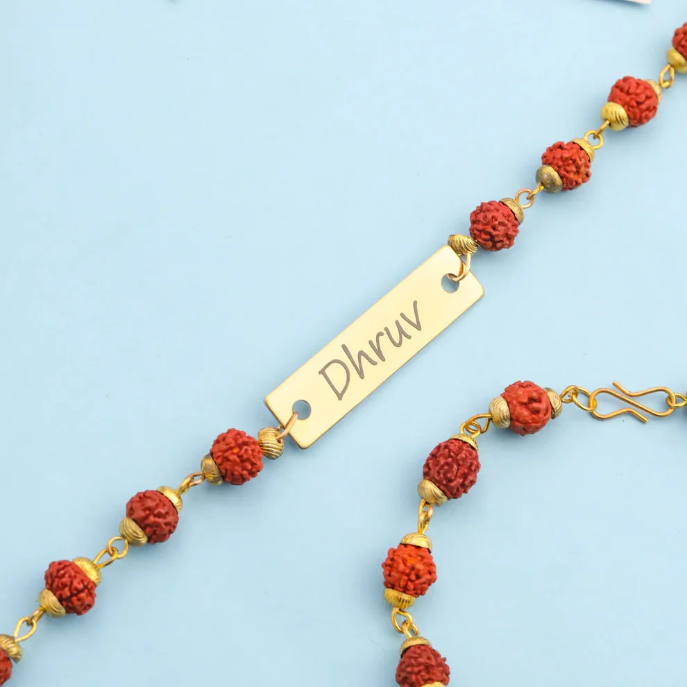 Set of 2 Personalized Metal Engraved Rakhi for Brother