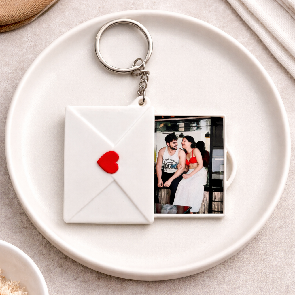 Set Of 2 Customized Letter Photo Keychain