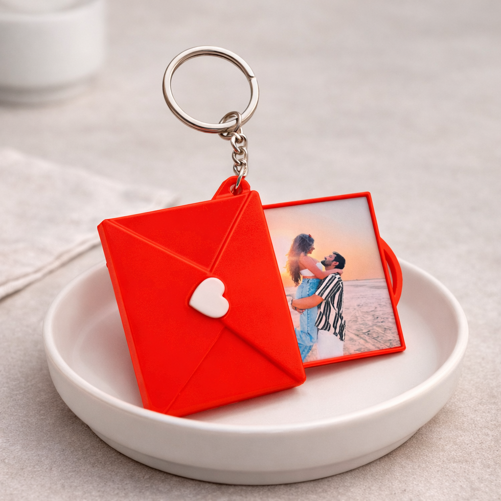 Set Of 2 Customized Letter Photo Keychain