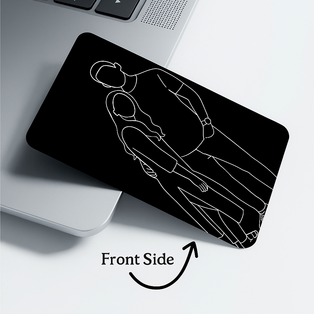 Line Art Photo Wallet Card