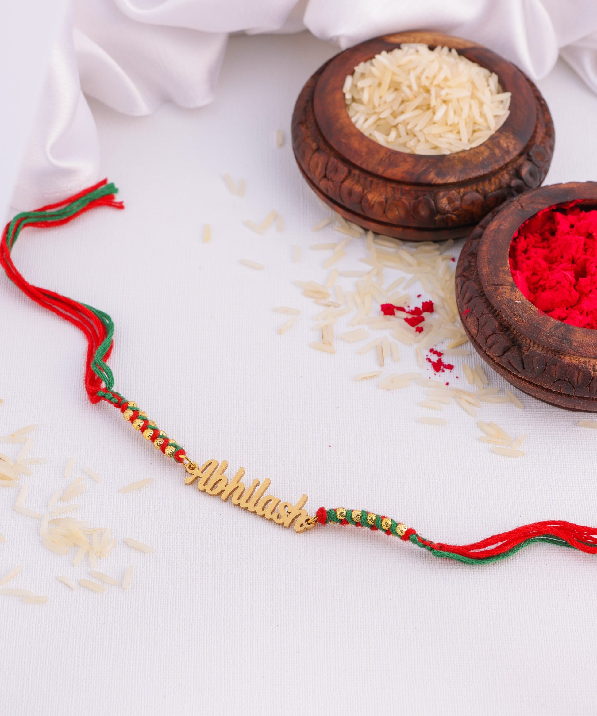 Customized Rakhi Of Double Red Thread For Brother