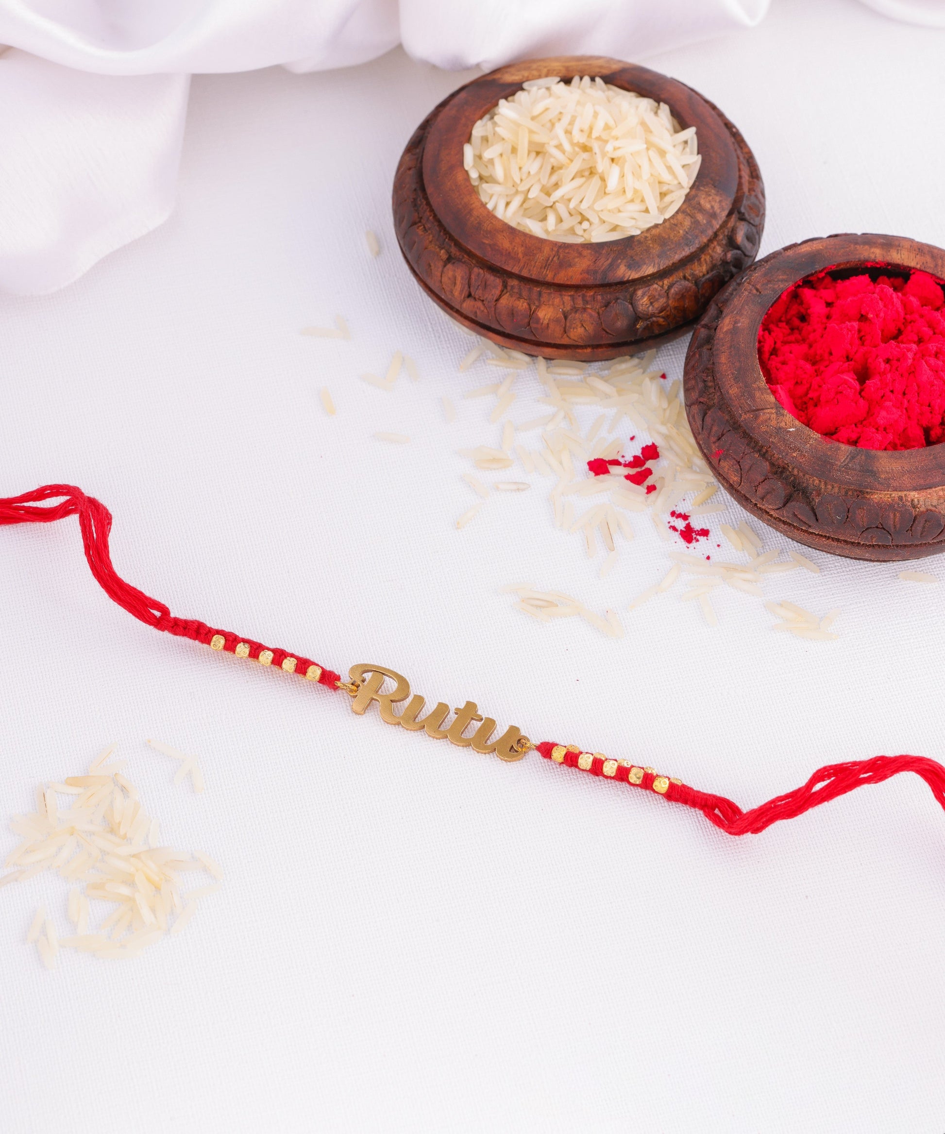 Customized Rakhi Of Double Red Thread For Brother