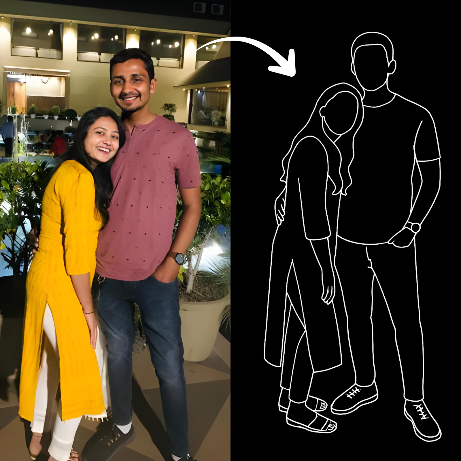 Line Art Photo Wallet Card